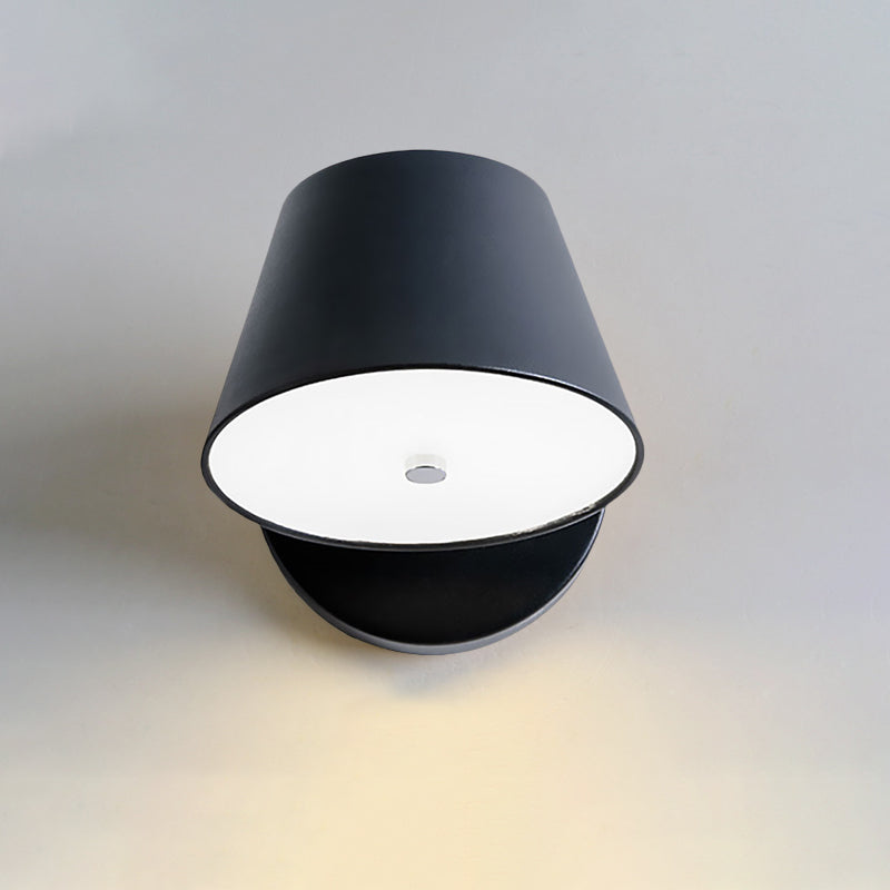 Pink/Yellow/Black Cone Wall Sconce Macaron 1 Light Metal Sconce Light Fixture in White/Warm Light Clearhalo 'Modern wall lights' 'Modern' 'Wall Lamps & Sconces' 'Wall Lights' Lighting' 969062