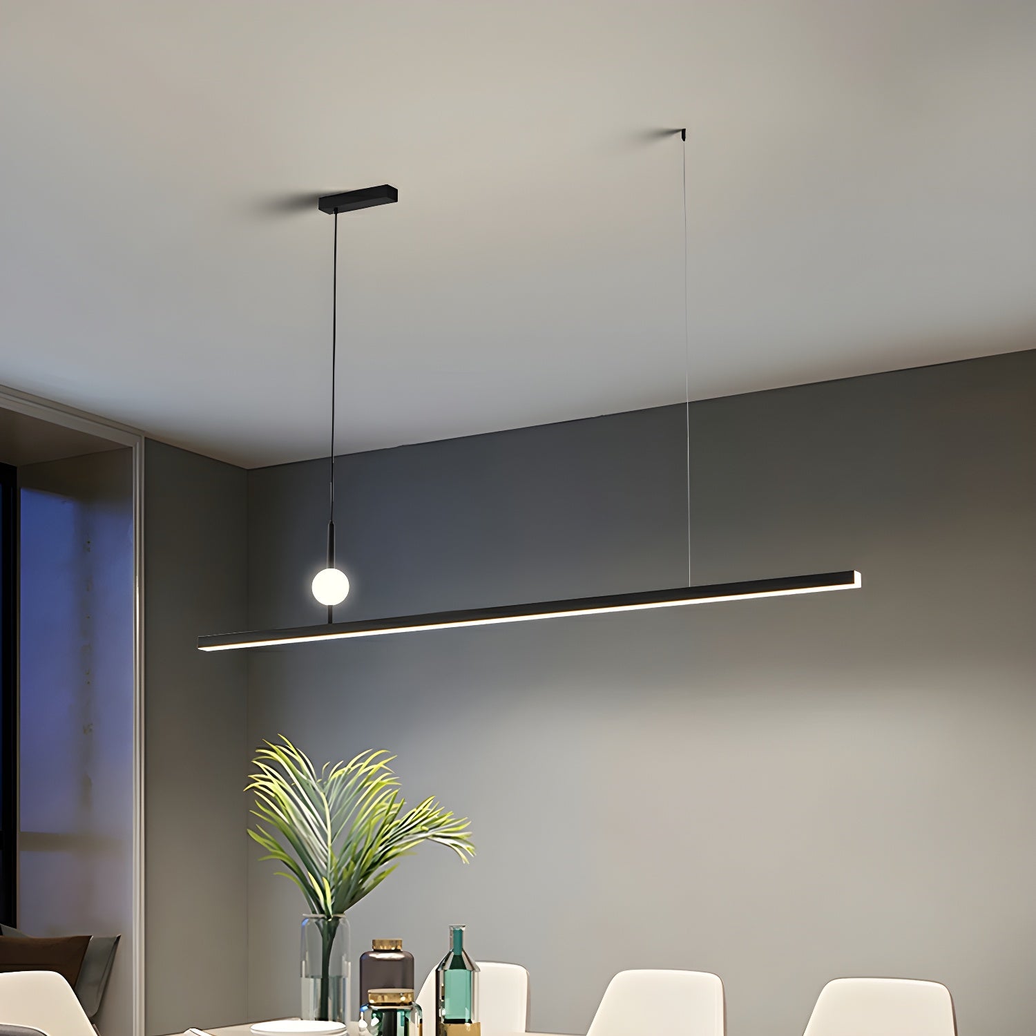 Modern LED Island Light with 1 Tiers and Rectangular Acrylic Shade for Residential Use