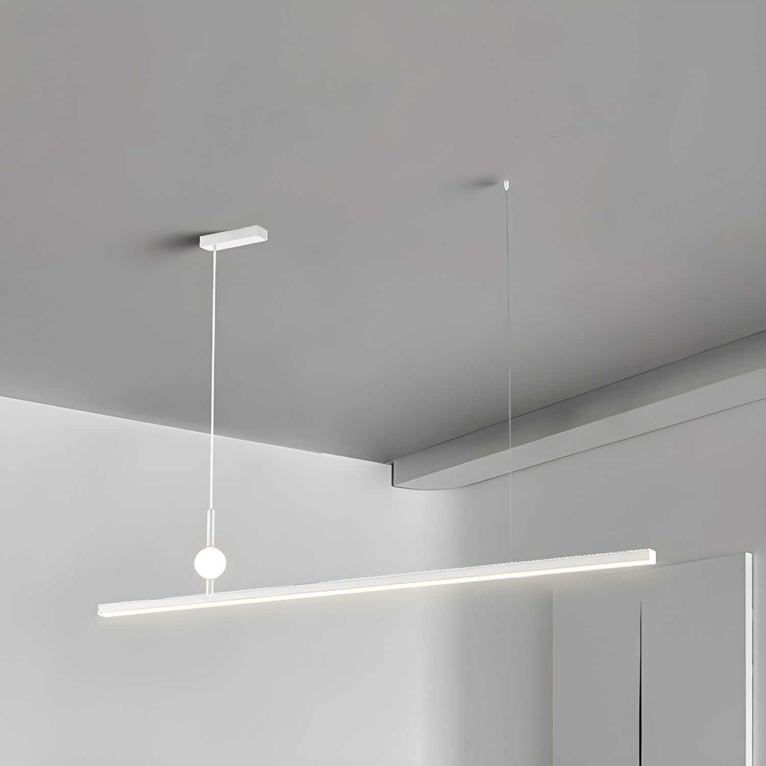 Modern LED Island Light with 1 Tiers and Rectangular Acrylic Shade for Residential Use