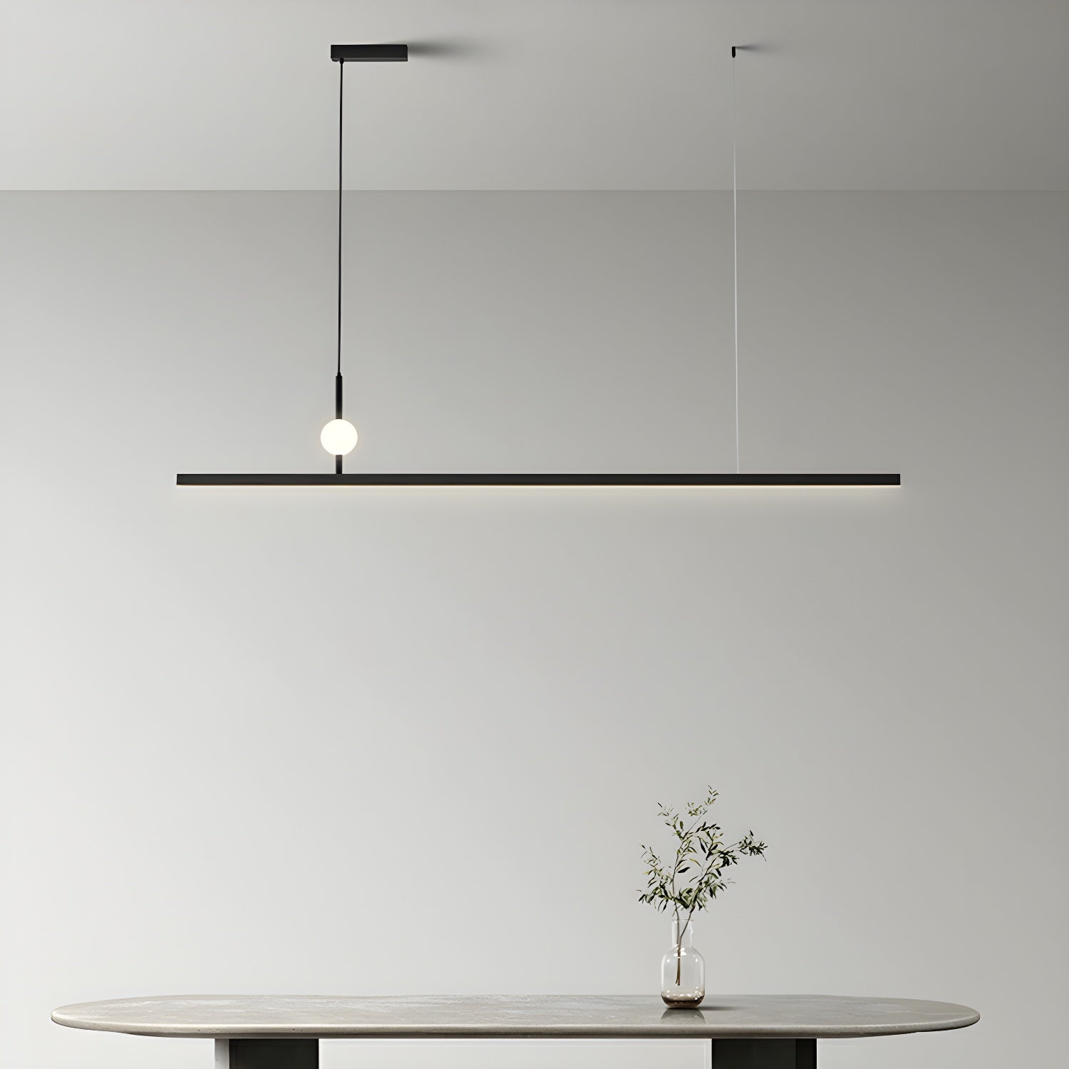 Modern LED Island Light with 1 Tiers and Rectangular Acrylic Shade for Residential Use