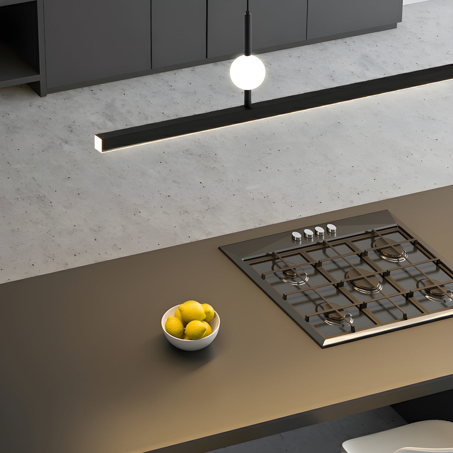 Modern LED Island Light with 1 Tiers and Rectangular Acrylic Shade for Residential Use