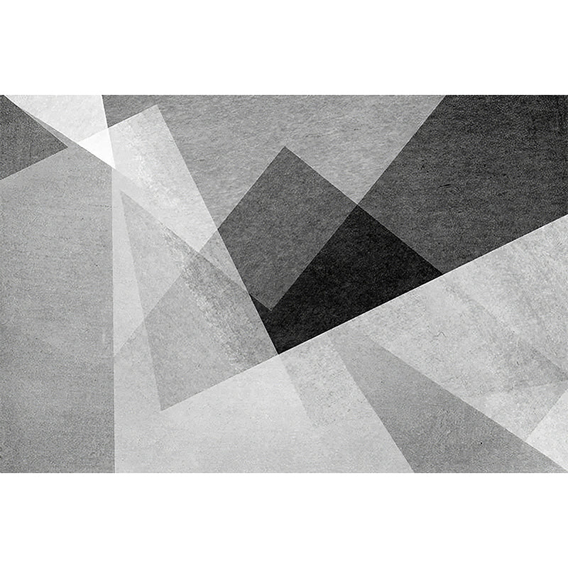 Extra Large Nordic Wall Mural Black and White Color Block Wall Art, Personalized Size Available Clearhalo 'Wall Decor' 'Wall Mural' 976999