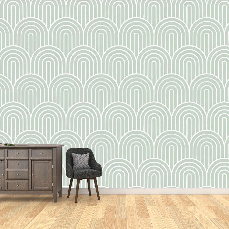 Simple Ukiyoe Wall Mural Decal for Living Room Minimalist Wall Covering, Custom Size Available Clearhalo 'Wall Decor' 'Wall Mural' 977720