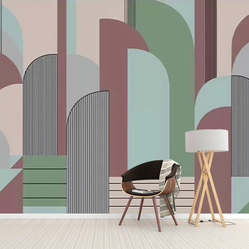 Illustration Geometries Wall Mural Decal Extra Large Wall Art for Living Room, Made to Measure Clearhalo 'Wall Decor' 'Wall Mural' 977741