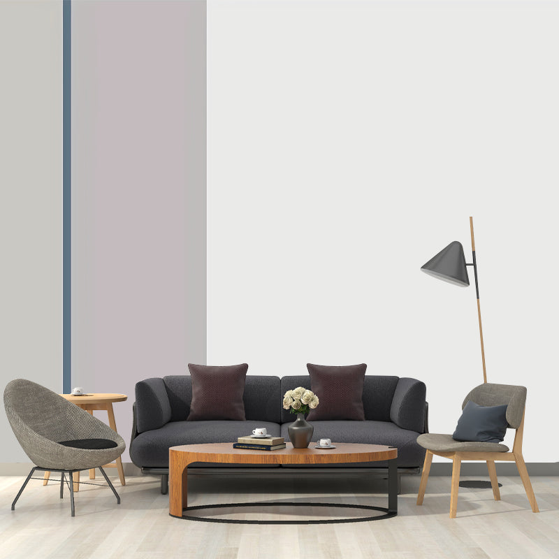 Photo Plain Color Design Mural Wallpaper for Girl's Bedroom in Pink and Grey, Made to Measure Clearhalo 'Wall Decor' 'Wall Mural' 977951