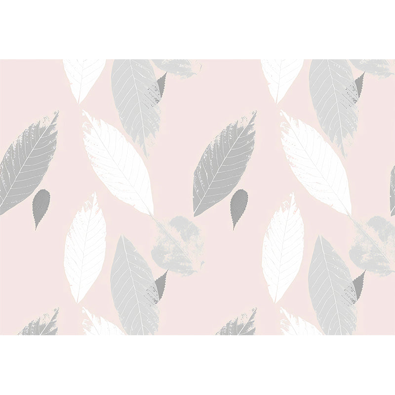 Illustration Feather Wall Mural Full Size Wall Art for Girl's Bedroom in Pink, Made to Measure Clearhalo 'Wall Decor' 'Wall Mural' 979034