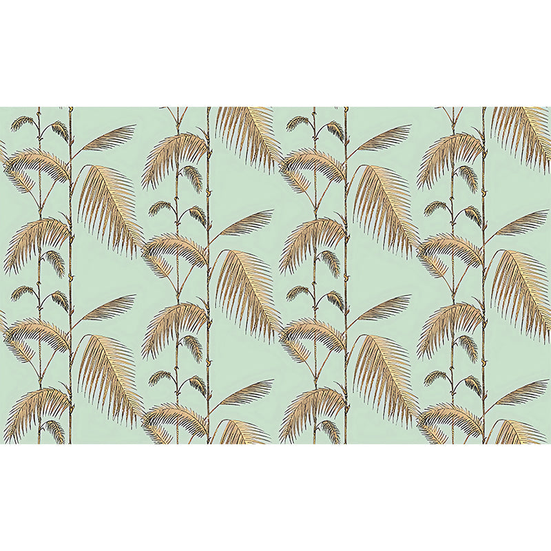 Fresh Leaves and Stem Mural Wallpaper for Living Room Contemporary Wall Decor, Made to Measure Clearhalo 'Wall Decor' 'Wall Mural' 979209