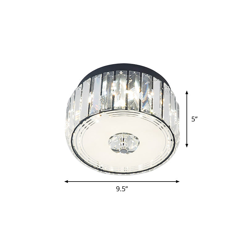 Simple Style Cylinder Ceiling Flush Mount Clear Rectangle-Cut Crystal LED Balcony Flush Lighting Clearhalo 'Ceiling Lights' 'Close To Ceiling Lights' 'Close to ceiling' 'Flush mount' Lighting' 979699