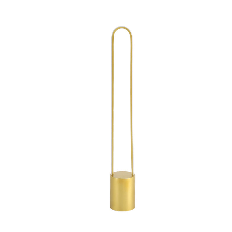 Nordic Ellipsed Floor Reading Lamp Acrylic 39"/55" H LED Bedroom Standing Light in Gold, Warm/White Light Clearhalo 'Floor Lamps' 'Lamps' Lighting' 979921