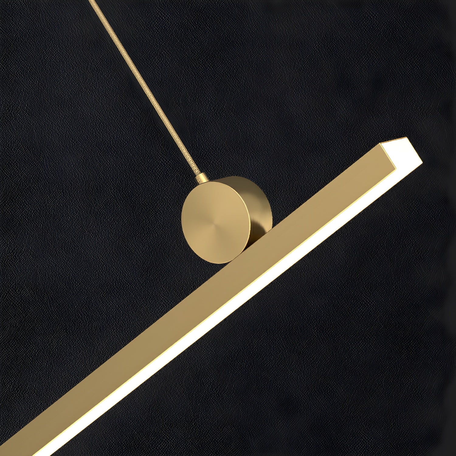 Modern Brass Island Light - Rectangular Acrylic Shade, LED Bulbs, Adjustable Hanging