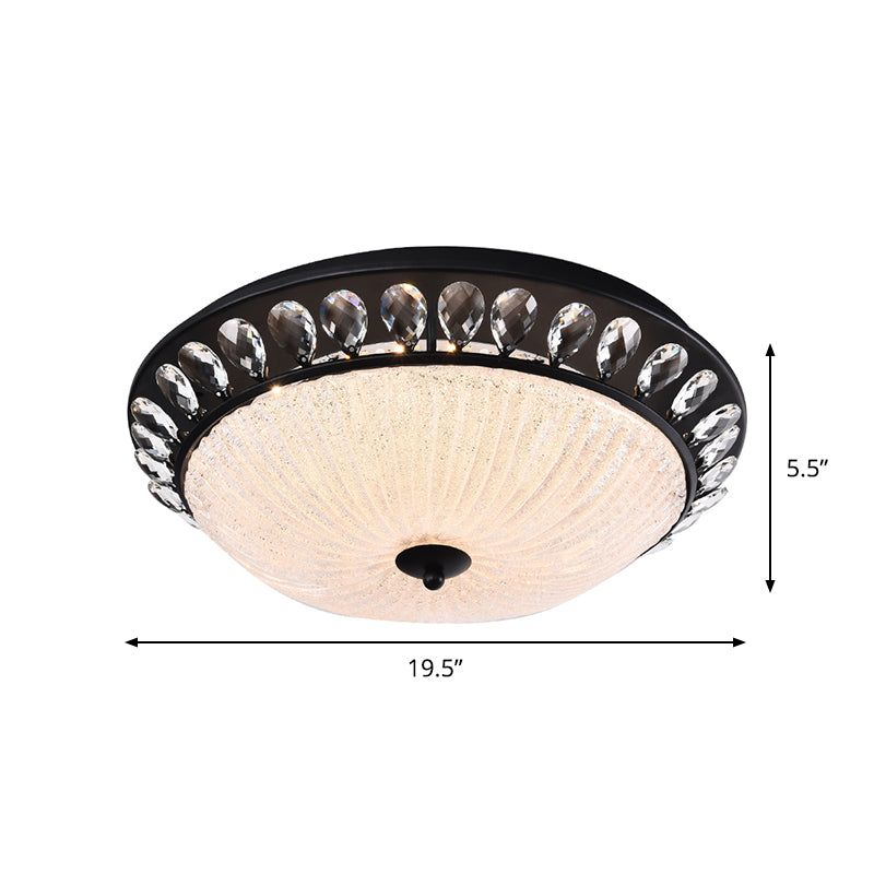 Clear Crystal Glass Dome Flushmount Modern LED Black Flush Mounted Light for Bedroom Clearhalo 'Ceiling Lights' 'Close To Ceiling Lights' 'Close to ceiling' 'Flush mount' Lighting' 982551
