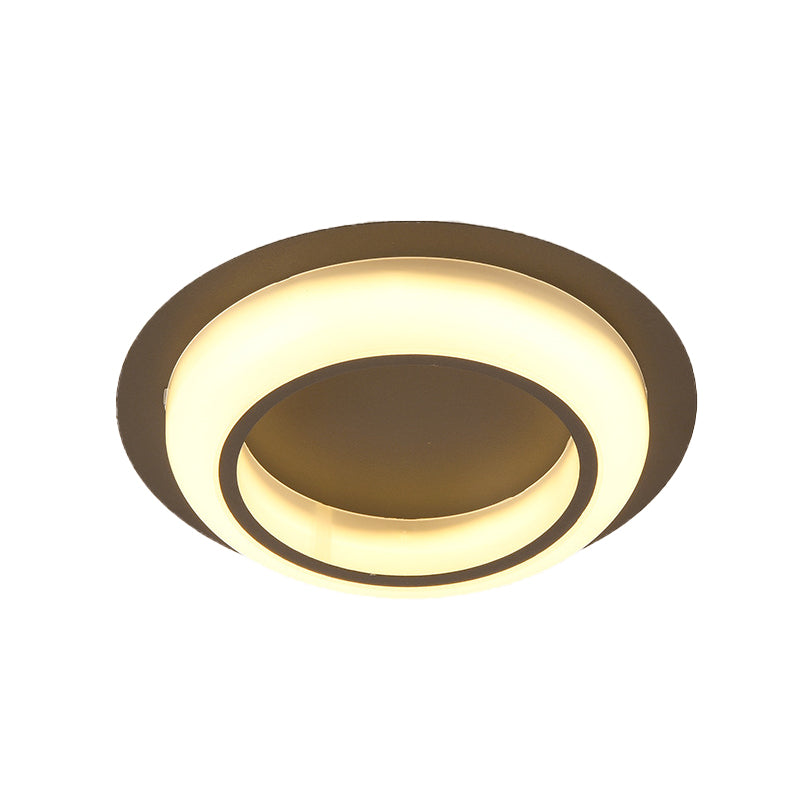 Acrylic Circle-Shaped Ceiling Lighting Nordic Black/White/Grey LED Flush Mount Fixture for Bedroom Clearhalo 'Ceiling Lights' 'Close To Ceiling Lights' 'Close to ceiling' 'Flush mount' Lighting' 983082