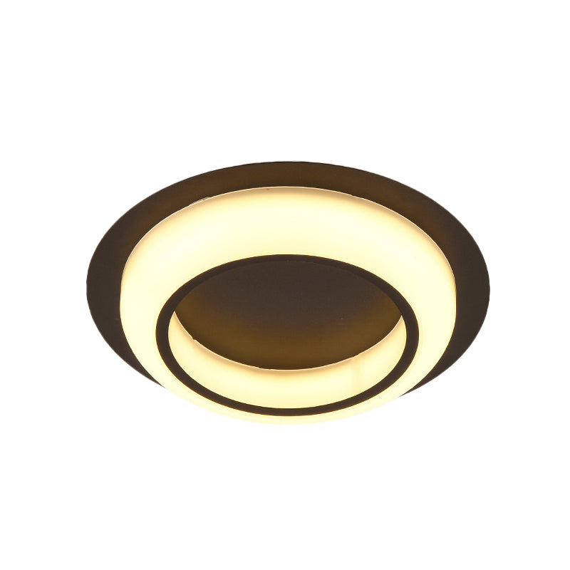 Acrylic Circle-Shaped Ceiling Lighting Nordic Black/White/Grey LED Flush Mount Fixture for Bedroom Clearhalo 'Ceiling Lights' 'Close To Ceiling Lights' 'Close to ceiling' 'Flush mount' Lighting' 983086