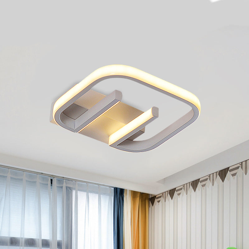 Metallic Geometrical Flush Mount Nordic White/Black/Gold LED Ceiling Light Fixture in White/Warm Light for Hallway Clearhalo 'Ceiling Lights' 'Close To Ceiling Lights' 'Close to ceiling' 'Flush mount' Lighting' 983097