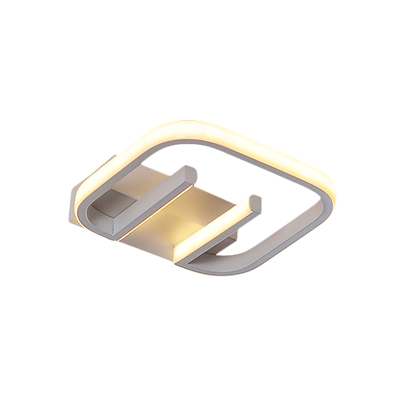Metallic Geometrical Flush Mount Nordic White/Black/Gold LED Ceiling Light Fixture in White/Warm Light for Hallway Clearhalo 'Ceiling Lights' 'Close To Ceiling Lights' 'Close to ceiling' 'Flush mount' Lighting' 983098