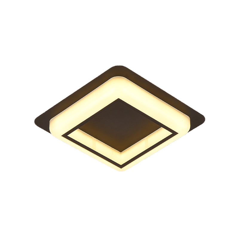 Square Ceiling Flush Mount Contemporary Acrylic Bedroom LED Flush Light Fixture in White/Black/Grey Clearhalo 'Ceiling Lights' 'Close To Ceiling Lights' 'Close to ceiling' 'Flush mount' Lighting' 983105