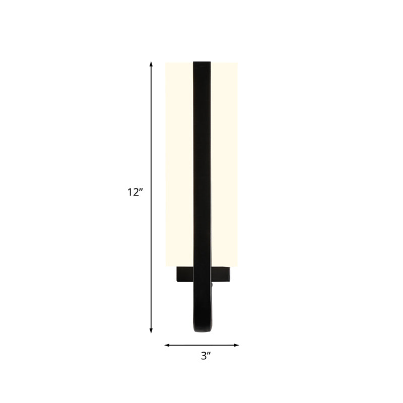 Rectangle Wall Mount Light Minimal Metal LED Black Sconce Lighting Fixture for Living Room, White/Warm Light Clearhalo 'Cast Iron' 'Glass' 'Industrial' 'Modern wall lights' 'Modern' 'Tiffany' 'Traditional wall lights' 'Wall Lamps & Sconces' 'Wall Lights' Lighting' 983206