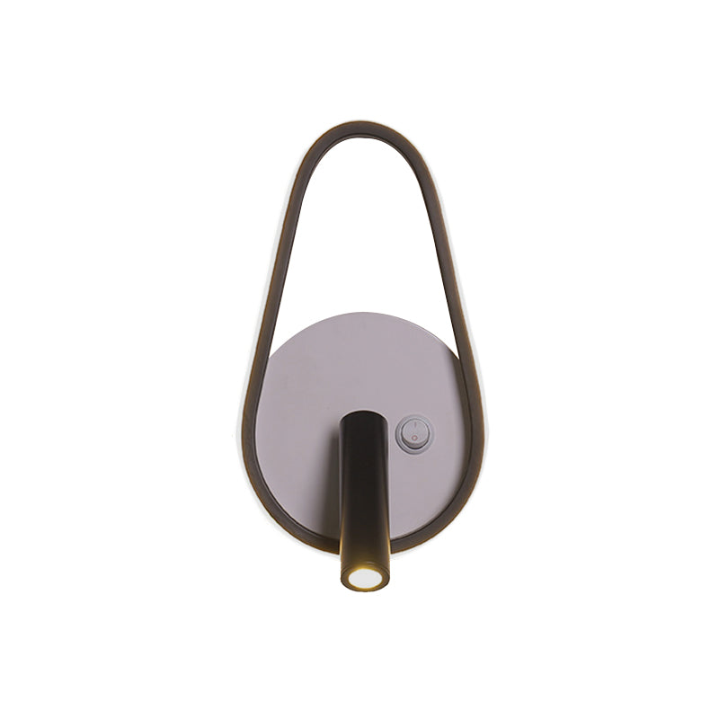 Contemporary Circle/Square/Ellipse Sconce Metal LED Bedside Wall Lighting in Black, White/Warm Light Clearhalo 'Cast Iron' 'Glass' 'Industrial' 'Modern wall lights' 'Modern' 'Tiffany' 'Traditional wall lights' 'Wall Lamps & Sconces' 'Wall Lights' Lighting' 983214
