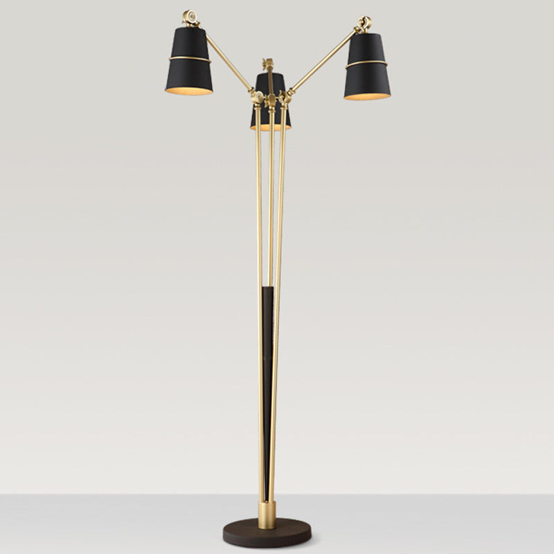 Bell Living Room Floor Reading Light Metal 3 Heads Modernist Tree Stand Up Lamp in White/Black Clearhalo 'Floor Lamps' 'Lamps' Lighting' 983355