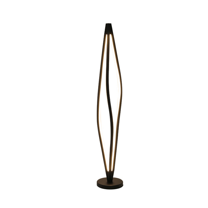 Nordic Geometrical Reading Floor Lighting Acrylic LED Bedside Standing Light in Black/White Clearhalo 'Floor Lamps' 'Lamps' Lighting' 983601