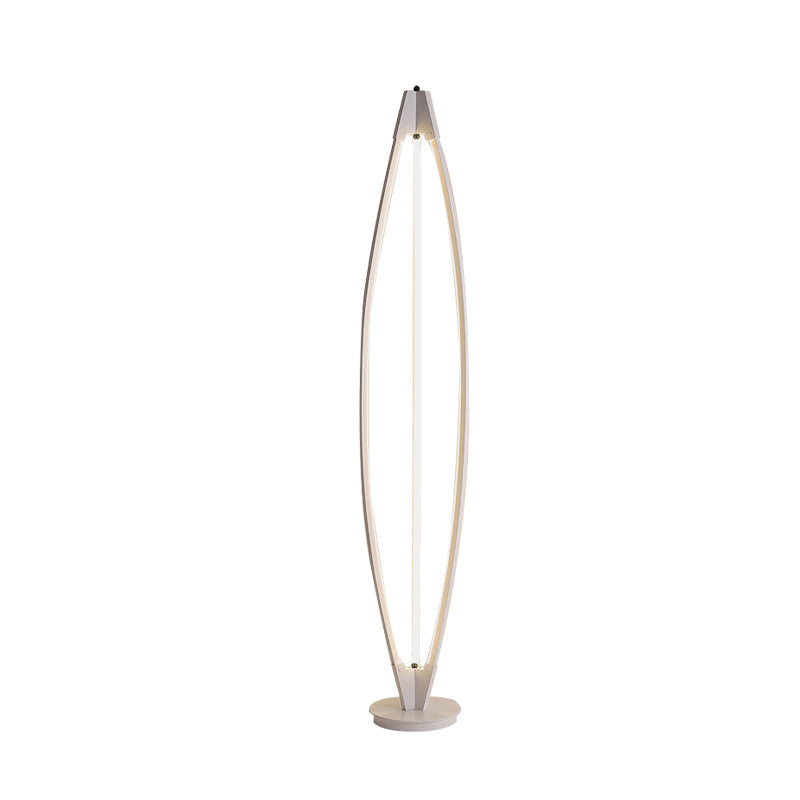 Geometric Standing Lamp Nordic Acrylic Black/White/Gold LED Reading Lighting for Living Room, Warm/White Light White Clearhalo 'Floor Lamps' 'Lamps' Lighting' 983634
