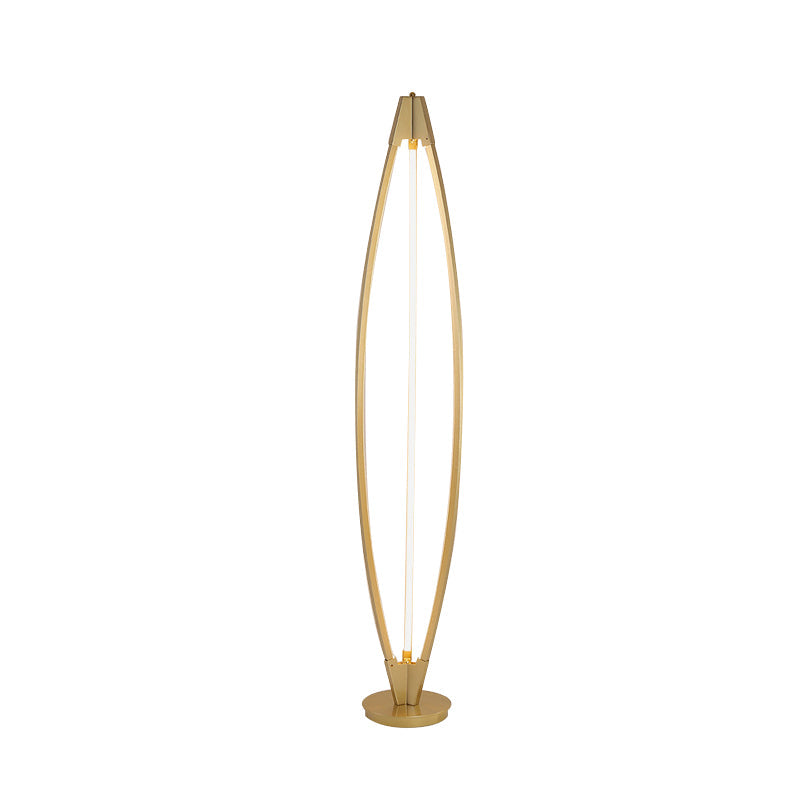 Geometric Standing Lamp Nordic Acrylic Black/White/Gold LED Reading Lighting for Living Room, Warm/White Light Clearhalo 'Floor Lamps' 'Lamps' Lighting' 983637