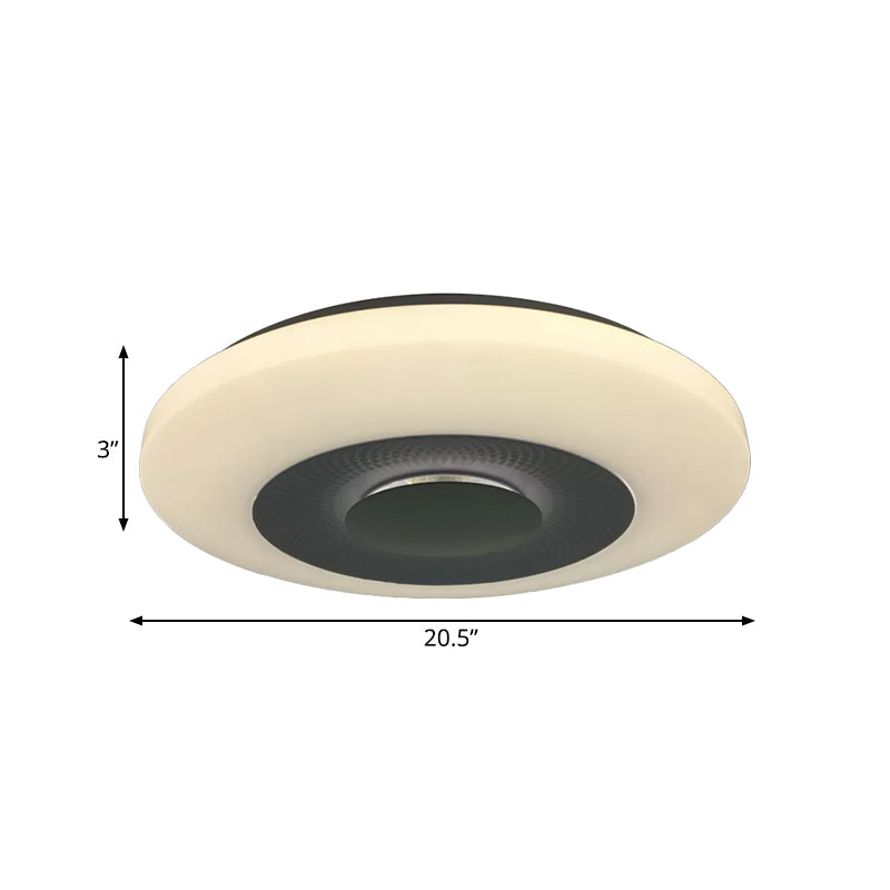 LED Bedroom Flush Mount Fixture Modern White Flush Light with Airship Acrylic Shade in Warm/Natural Light Clearhalo 'Ceiling Lights' 'Close To Ceiling Lights' 'Close to ceiling' 'Flush mount' Lighting' 984208