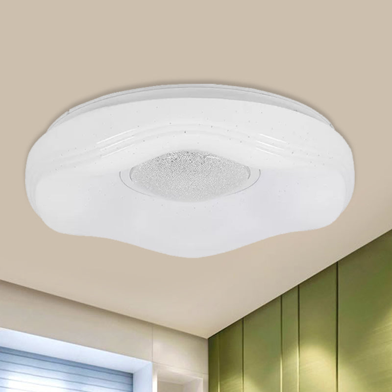 Modernism LED Flush Lighting with Acrylic Shade White Flower Flush Mount in White/Warm Light, 15"/19" Wide Clearhalo 'Ceiling Lights' 'Close To Ceiling Lights' 'Close to ceiling' 'Flush mount' Lighting' 984220