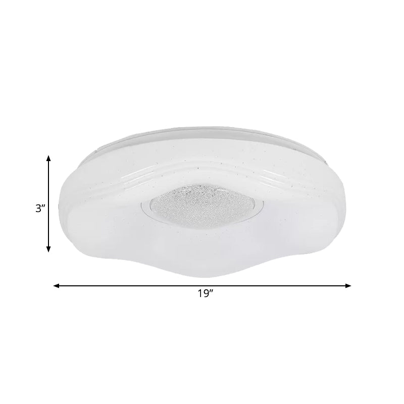 Modernism LED Flush Lighting with Acrylic Shade White Flower Flush Mount in White/Warm Light, 15"/19" Wide Clearhalo 'Ceiling Lights' 'Close To Ceiling Lights' 'Close to ceiling' 'Flush mount' Lighting' 984225
