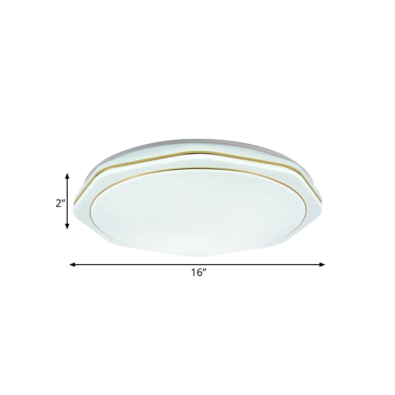 White Geometry Ceiling Mounted Lamp Modern 16"/19.5" W LED Acrylic Flushmount Lighting for Bedroom Clearhalo 'Ceiling Lights' 'Close To Ceiling Lights' 'Close to ceiling' 'Flush mount' Lighting' 984230
