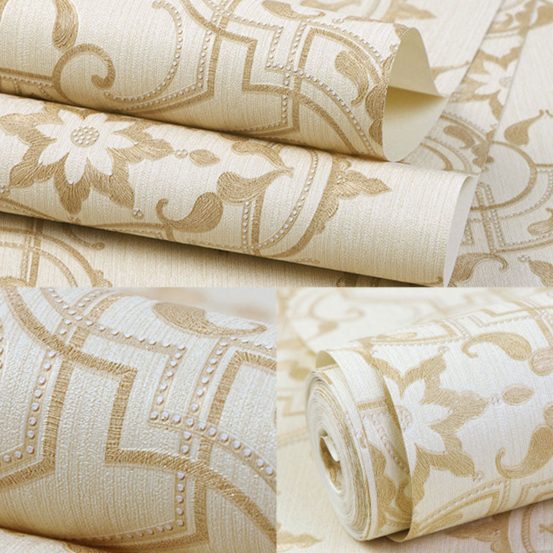 Water-Resistant Flowers Wall Covering Vinyl European Wallpaper for Living Room Decoration Clearhalo 'Vintage wall decor' 'Vintage' 'Wallpaper' Wall Decor' 984446