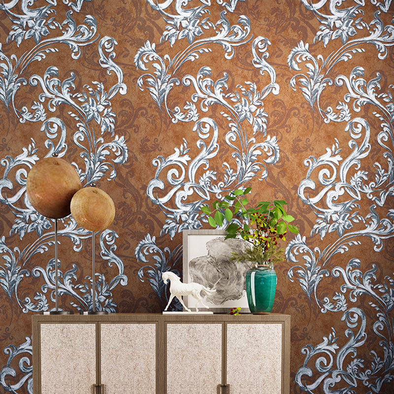 Vintage Wall Covering in Neutral Color Floral Surface Wallpaper Roll, 33'L x 20.5"W Brown Clearhalo 'Vintage wall decor' 'Vintage' 'Wallpaper' Wall Decor' 984460