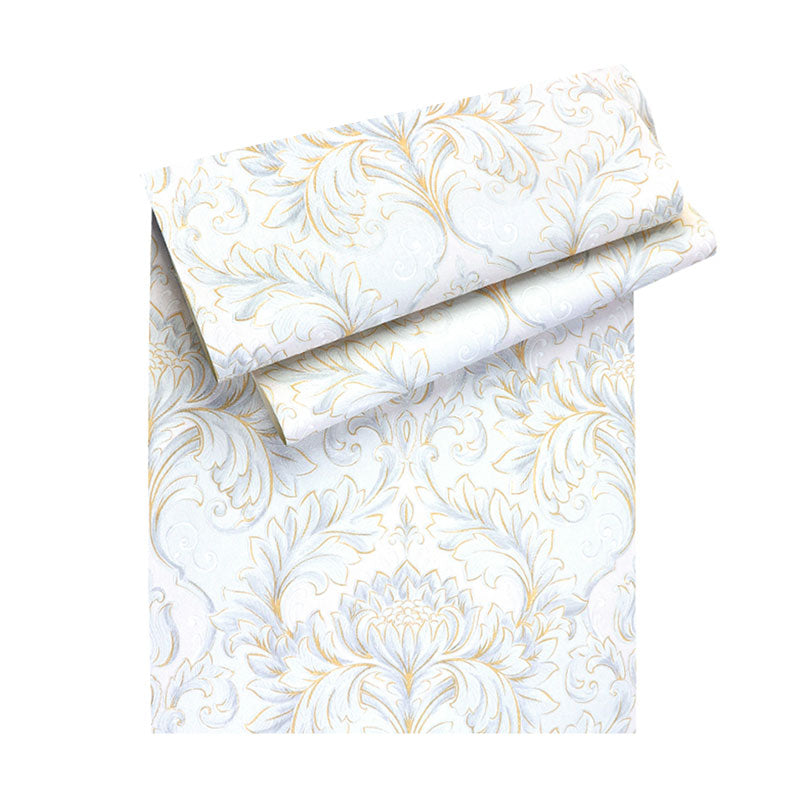 Stain-Resistant Damask Design Wallpaper 33' x 20.5" Classic Wall Covering for Living Room Decor Clearhalo 'Vintage wall decor' 'Vintage' 'Wallpaper' Wall Decor' 984483