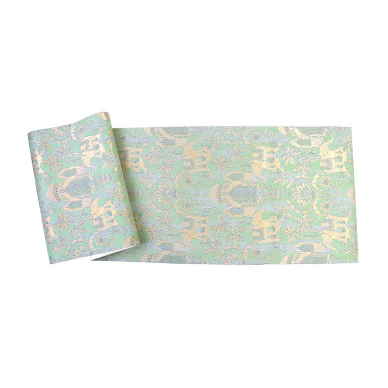 Elephant and Building Wallpaper Roll Vinyl Wall Art for Theme Bedroom, 20.5"W x 33'L Clearhalo 'Wall Decor' 'Wallpaper' 984552