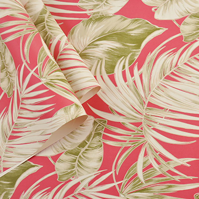 Water-Resistant Banana Leaves Wallpaper Roll 33' x 20.5" Minimalist Wall Art for Thai Restaurant Clearhalo 'Modern wall decor' 'Modern' 'Tropical wall decor' 'Tropical' 'Wallpaper' Wall Decor' 984647