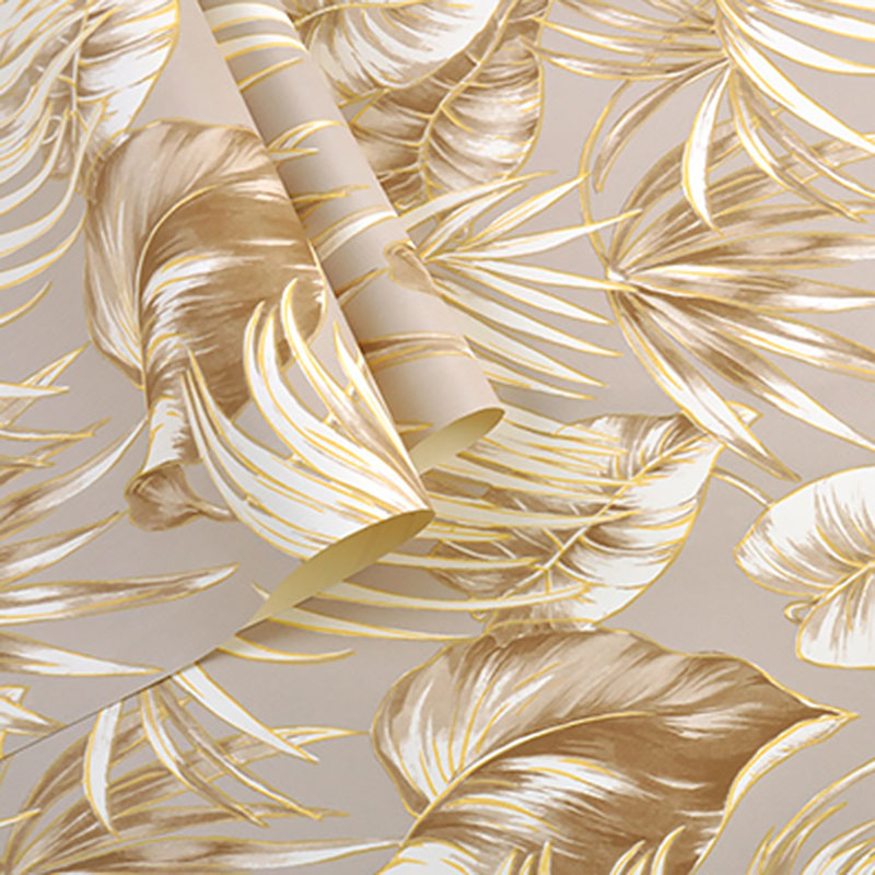 Water-Resistant Banana Leaves Wallpaper Roll 33' x 20.5" Minimalist Wall Art for Thai Restaurant Clearhalo 'Modern wall decor' 'Modern' 'Tropical wall decor' 'Tropical' 'Wallpaper' Wall Decor' 984651