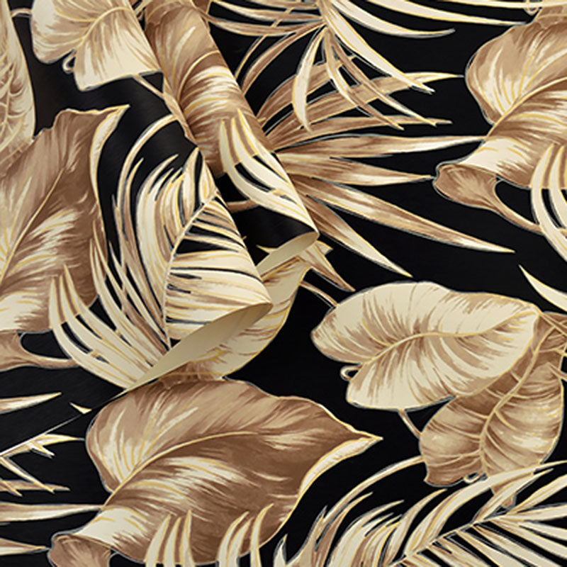 Water-Resistant Banana Leaves Wallpaper Roll 33' x 20.5" Minimalist Wall Art for Thai Restaurant Clearhalo 'Modern wall decor' 'Modern' 'Tropical wall decor' 'Tropical' 'Wallpaper' Wall Decor' 984655