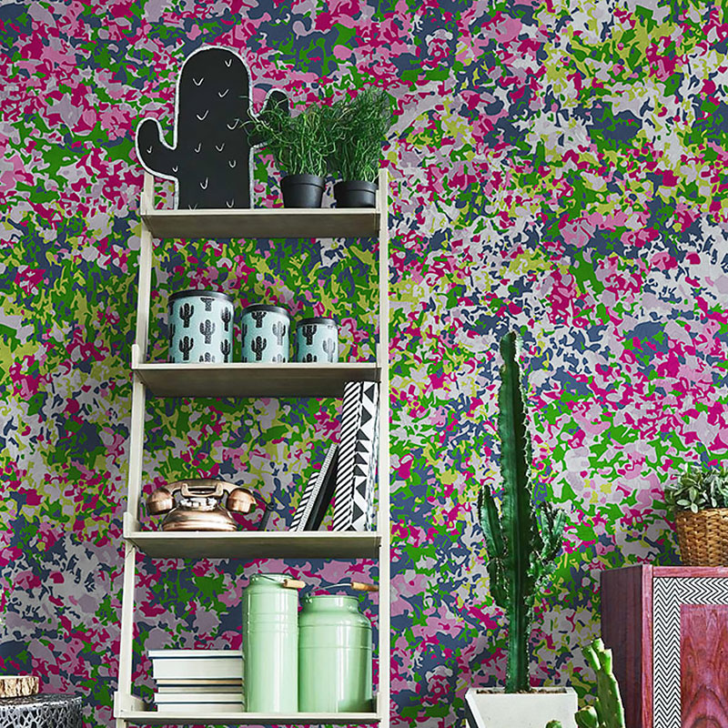 Dense Flower Pattern Wallpaper Roll for Gallery Decoration Oil Painting Wall Covering in Light Color, Water-Resistant Red-Green Clearhalo 'Country wall decor' 'Rustic' 'Wallpaper' Wall Decor' 984735