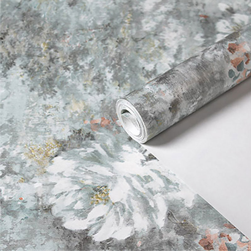 Retro Watercolors of Flower Wallpaper Roll for Accent Wall, Neutral Color, 57.1 sq ft. Clearhalo 'Country wall decor' 'Rustic' 'Wallpaper' Wall Decor' 984822