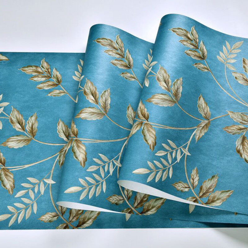Contemporary Leaves and Stem Wallpaper for Accent Wall, 20.5 in x 33 ft Wall Art in Soft Color Clearhalo 'Country wall decor' 'Rustic' 'Wallpaper' Wall Decor' 984849