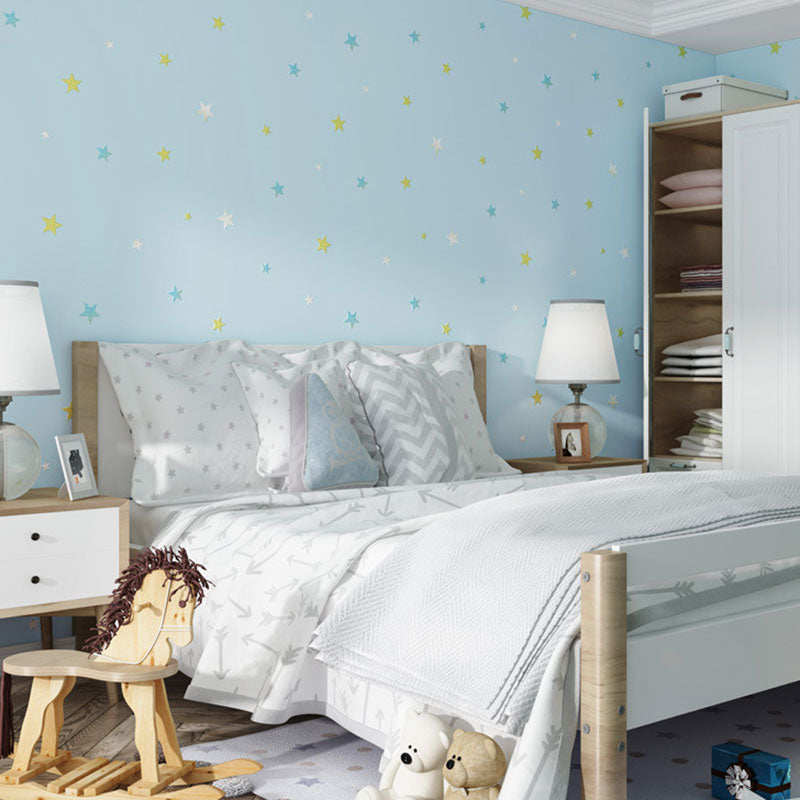 Simple Cartoon Star Wall Covering in Natural Color Non-Woven Material Wallpaper for Kids, 33' x 20.5" Clearhalo 'Wall Decor' 'Wallpaper' 985002