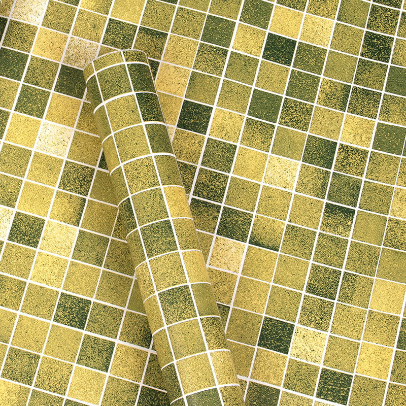 Mosaic Tile Wall Covering in Natural Color, Nordic Wallpaper Roll for Bathroom Decor, Self-Adhesive Clearhalo 'Wall Decor' 'Wallpaper' 986597