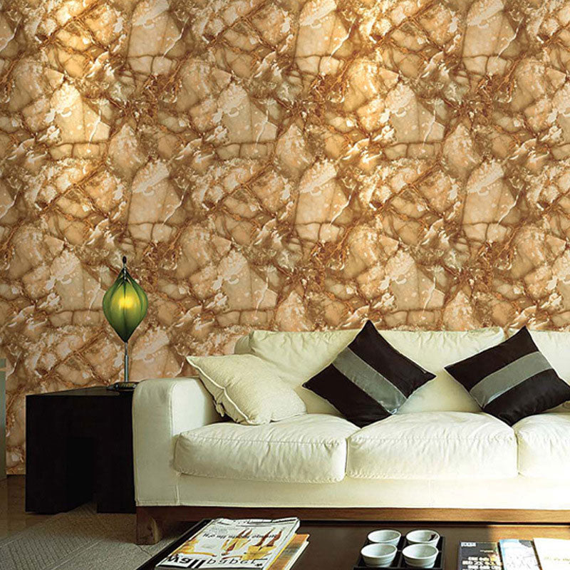 Marble Look Wall Art Natural Color Non-Woven Fabric Wallpaper Roll for Accent Wall, 33'L x 20.5"W Yellow Clearhalo 'Modern wall decor' 'Modern' 'Wallpaper' Wall Decor' 986788