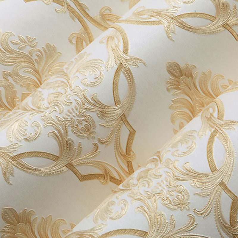 European Wallpaper Roll Soft Color Embossed Blossoms Wall Art, 33' x 20.5", Non-Pasted Clearhalo 'Wall Decor' 'Wallpaper' 986860