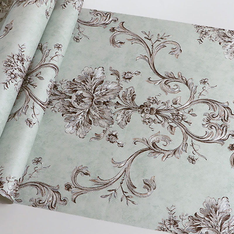 European Damask Design Wallpaper Roll in Pastel Color Living Room Wall Art, 33 ft. x 20.5 in Clearhalo 'Vintage wall decor' 'Vintage' 'Wallpaper' Wall Decor' 986949