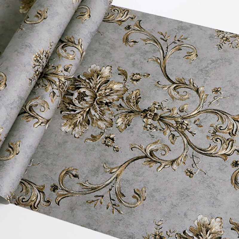 European Damask Design Wallpaper Roll in Pastel Color Living Room Wall Art, 33 ft. x 20.5 in Clearhalo 'Vintage wall decor' 'Vintage' 'Wallpaper' Wall Decor' 986955