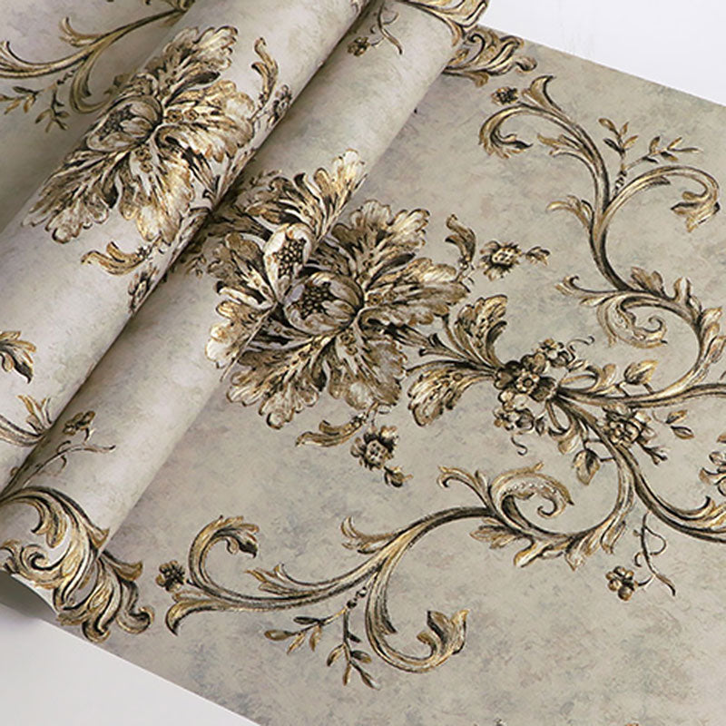 European Damask Design Wallpaper Roll in Pastel Color Living Room Wall Art, 33 ft. x 20.5 in Clearhalo 'Vintage wall decor' 'Vintage' 'Wallpaper' Wall Decor' 986958