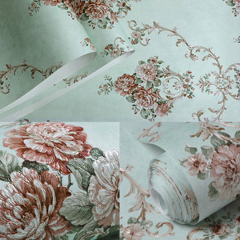 Blossoming Flowers Wall Art Non-Pasted Wallpaper Roll for Dining Room Decor, 20.5" by 33' Clearhalo 'Vintage wall decor' 'Vintage' 'Wallpaper' Wall Decor' 986972