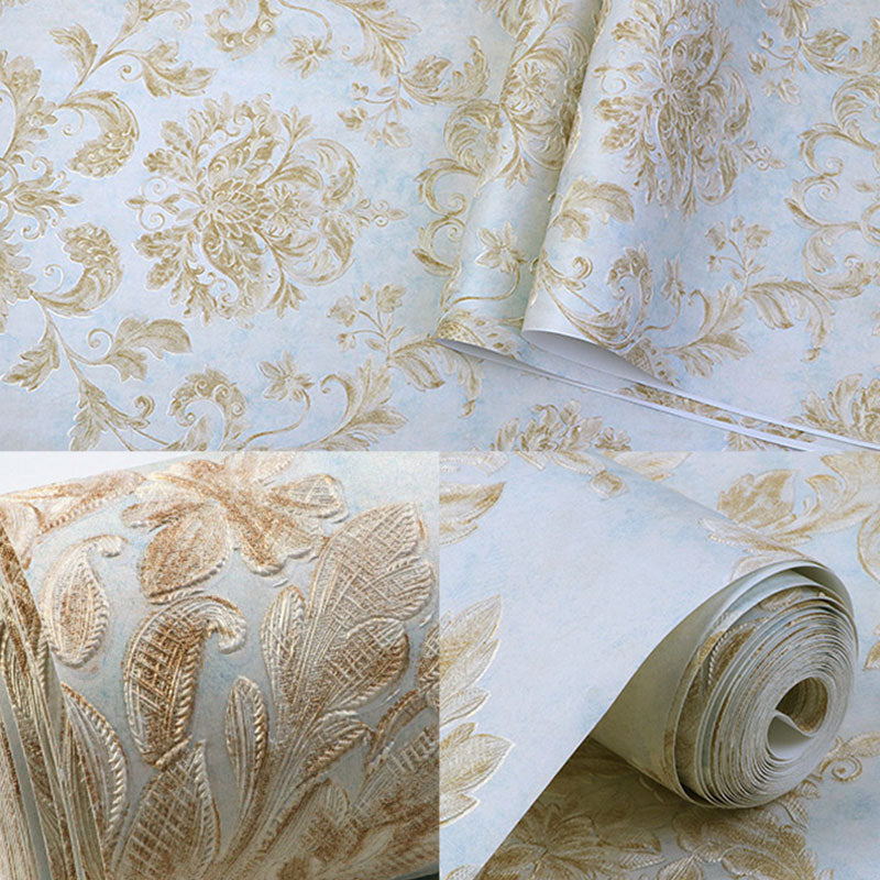 Embossed Damask Design Wall Art Bedroom Decorative European Wallpaper Roll, 20.5"W x 33'L Clearhalo 'Wall Decor' 'Wallpaper' 987051