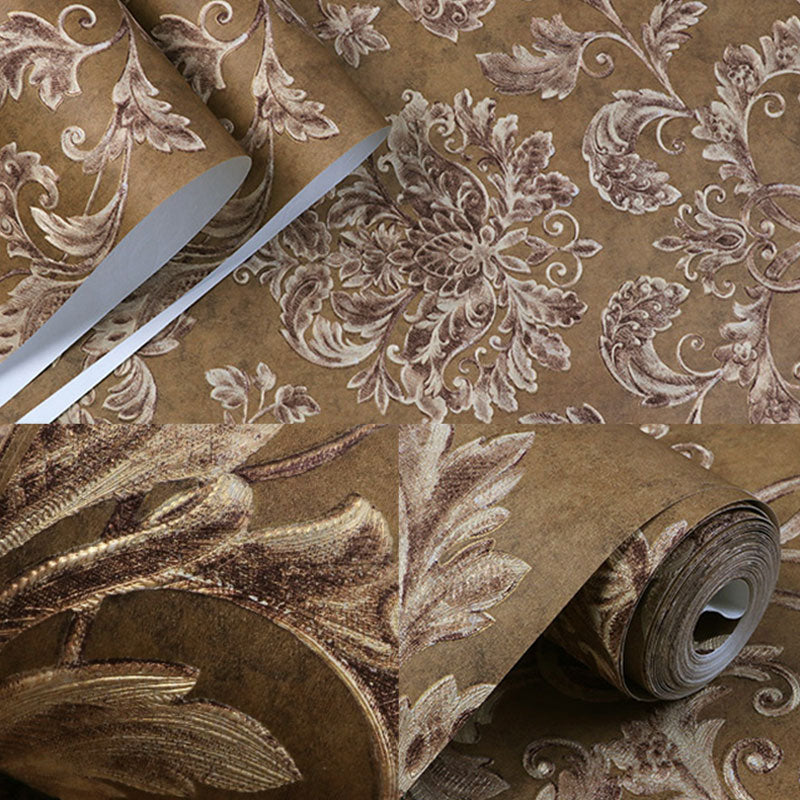 Embossed Damask Design Wall Art Bedroom Decorative European Wallpaper Roll, 20.5"W x 33'L Clearhalo 'Wall Decor' 'Wallpaper' 987057